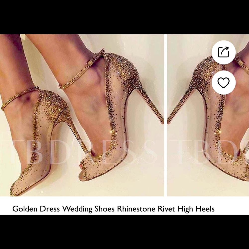 Gold rhinestone wedding shoes - Price is FIRM